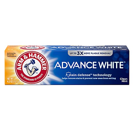 ARM & HAMMER Advance White Toothpaste Fluoride Anticavity Frosted Mint Flavor - 4.3 Oz
