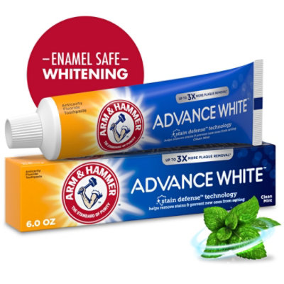 ARM & HAMMER Advanced White Extreme Clean Mint Whitening Fluoride Toothpaste - 6 Oz - Image 2