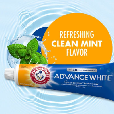 ARM & HAMMER Advanced White Extreme Clean Mint Whitening Fluoride Toothpaste - 6 Oz - Image 2