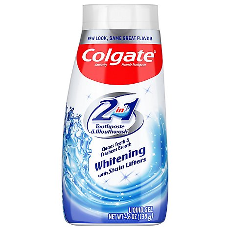 Colgate 2in1 Whitening Toothpaste Gel and Mouthwash - 4.6 Oz