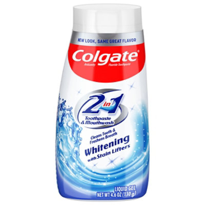 Colgate Toothpaste Fluoride 2 in 1 Toothpaste & Mouthwash Liquid Gel - 4.6 Oz - Image 1