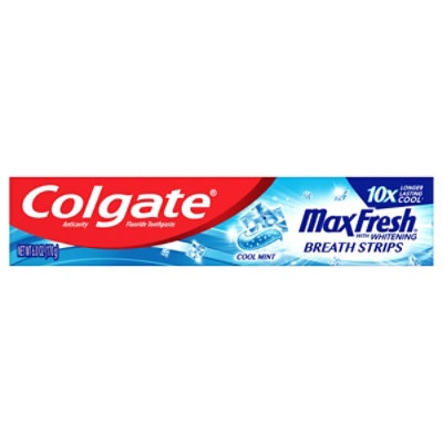 Colgate Max Fresh Toothpaste with Mini Breath Strips Cool Mint - 6 Oz