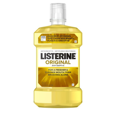 2 x 500ml Listerine Original Antiseptic Mouthwash Kills Germs