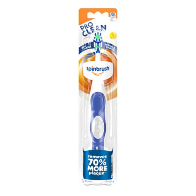 Spinbrush Pro Clean Gold Or Blue Color Battery Powered Toothbrush Soft Bristles - Each - Image 1