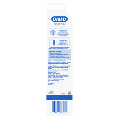 Oral-B 3D White Battery Powered Toothbrush - Each - Image 4