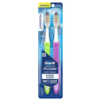 Oral-B Pulsar Toothbrush Expert Clean Battery Powered Soft - 2 Count