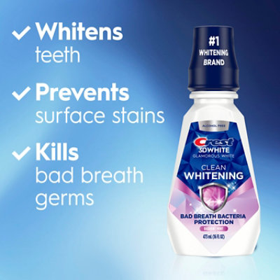 Crest 3D White Glamorous White Alcohol Free Arctic Mint Whitening Mouthwash - 16 Fl. Oz. - Image 2