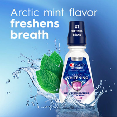 Crest 3D White Glamorous White Alcohol Free Arctic Mint Whitening Mouthwash - 16 Fl. Oz. - Image 5