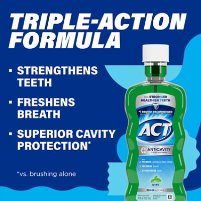 ACT Anticavity Fluoride Mouthwash Triple Action Mint - 18 Fl. Oz. - Image 4