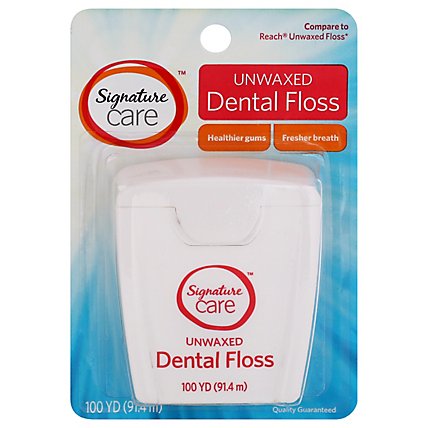 Signature Care Dental Floss Unwaxed 100 Yards - Each - Image 1