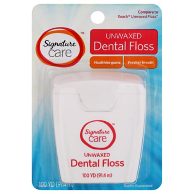 Signature Select/Care Dental Floss Unwaxed 100 Yards - Each