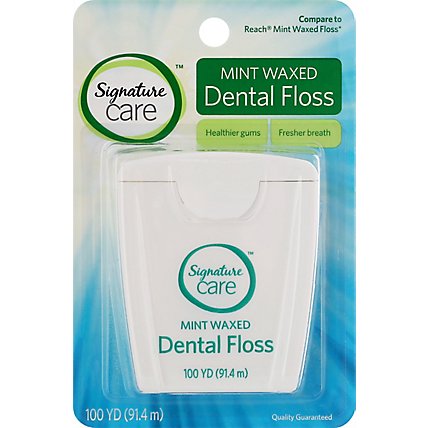 Signature Care Dental Floss Waxed Mint 100 Yards - Each - Image 2