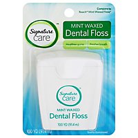Signature Care Dental Floss Waxed Mint 100 Yards - Each - Image 1