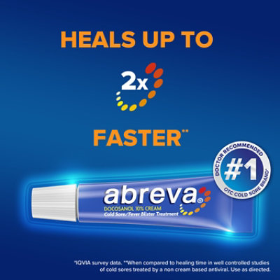 Abreva Cold Sore/Fever Blister Treatment Docosanol 10% Cream - 0.07 Oz - Image 8