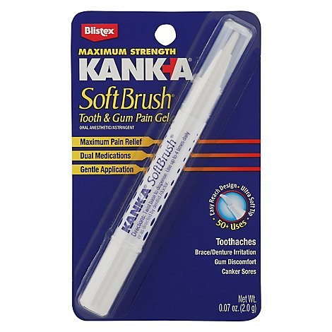 Kank-A Tooth & Gum Pain Gel Soft Brush Professional Strength - 0.07 Oz