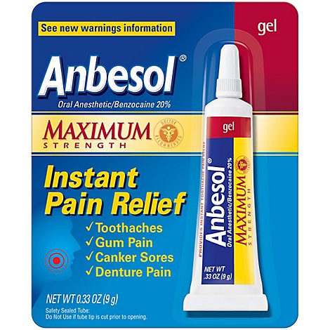 Anbesol Oral Anesthetic Maximum Strength 20% Gel - 0.33 Oz
