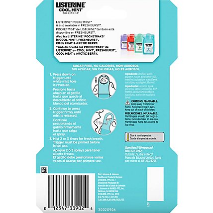 LISTERINE Pocketmist Oral Care Mist Cool Mint - 2-0.26 Oz - Image 5