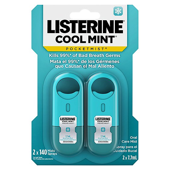 LISTERINE Pocketmist Oral Care Mist Cool Mint - 2-0.26 Oz - Shaw's
