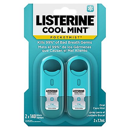 LISTERINE Pocketmist Oral Care Mist Cool Mint - 2-0.26 Oz