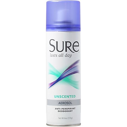 Sure Anti-Perspirant & Deodorant Aerosol Unscented - 6 Oz - Image 2