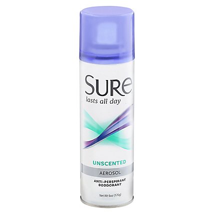 Sure Anti-Perspirant & Deodorant Aerosol Unscented - 6 Oz - Image 1