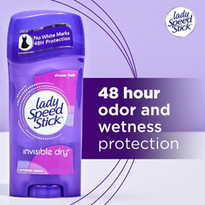 Lady Speed Stick Antiperspirant Deodorant Invisible Dry Shower Fresh - 2.3 Oz - Image 4