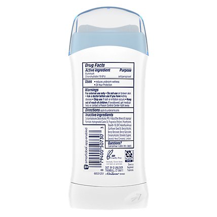 Dove Invisible Solid Original Clean Antiperspirant Deodorant Stick - 2.6 Oz - Image 5