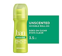 Ban Antiperspirant Deodorant Roll-On Unscented - 3.5 Fl. Oz.