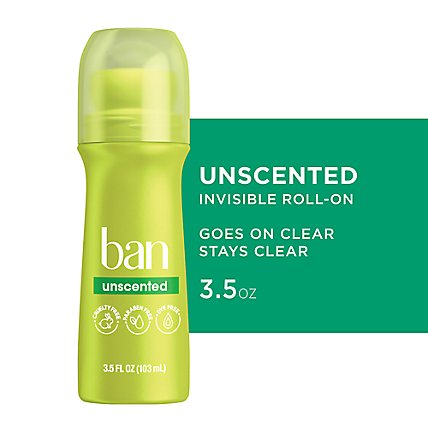 Ban Invisible Roll-On Deodorant - 3.5 Fl. Oz. - Image 1