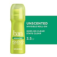 Ban Invisible Roll-On Deodorant - 3.5 Fl. Oz. - Image 1