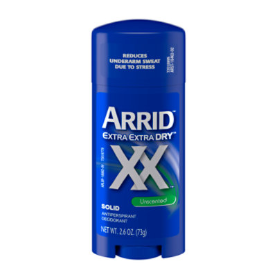 Arrid Extra Extra Dry XX Unscented Solid Antiperspirant Deodorant - 2.6 Oz