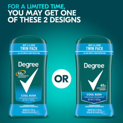 Degree Men Original Cool Rush Antiperspirant Deodorant Twin Pack - 2-2.7 Oz - Image 5