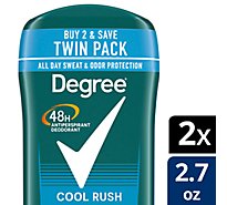 Degree Men Original Cool Rush Antiperspirant Deodorant Twin Pack - 2-2.7 Oz