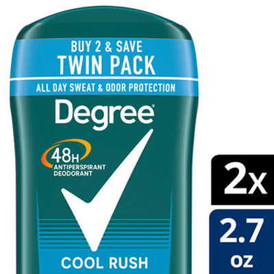 Degree Men Original Cool Rush Antiperspirant Deodorant Twin Pack - 2-2.7 Oz
