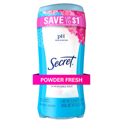 Secret Invisible Solid Powder Fresh Antiperspirant and Deodorant Twin Pack - 2-2.6 Oz - Image 1