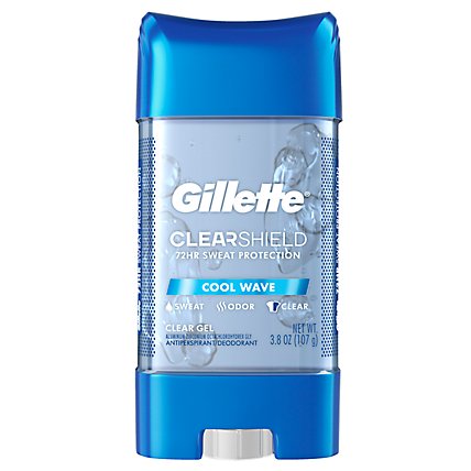 Gillette Antiperspirant Deodorant for Men Clear Gel Cool Wave 72 Hr Sweat ProteCountion - 3.8 Oz - Image 2