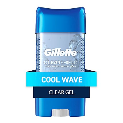 Gillette Antiperspirant Deodorant for Men Clear Gel Cool Wave 72 Hr Sweat ProteCountion - 3.8 Oz - Image 1
