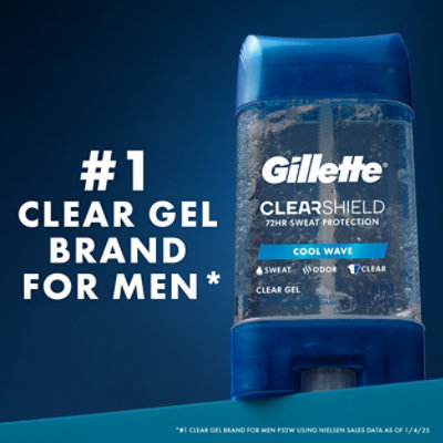 Gillette Antiperspirant Deodorant for Men Clear Gel Cool Wave 72 Hr Sweat ProteCountion - 3.8 Oz - Image 6