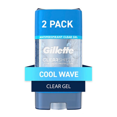 Gillette Antiperspirant Deodorant for Men Clear Gel Cool Wave - 2-3.8 Oz - Image 1