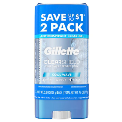 Gillette Antiperspirant Deodorant for Men Clear Gel Cool Wave - 2-3.8 Oz - Image 7