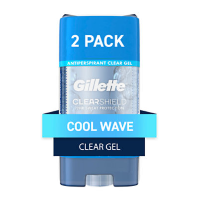 Gillette Antiperspirant Deodorant for Men Clear Gel Cool Wave - 2-3.8 Oz