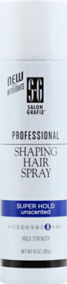 Salon Grafix Professional Hair Spray Shaping Unscented Super Hold - 10 Oz - Image 2