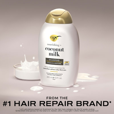 OGX Nourishing + Coconut Milk Shampoo - 13 Fl. Oz. - Image 2