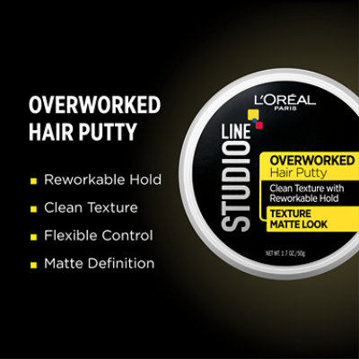 L'Oreal Paris Studio Line Overworked Hair Putty - 1.7 Oz - Image 3