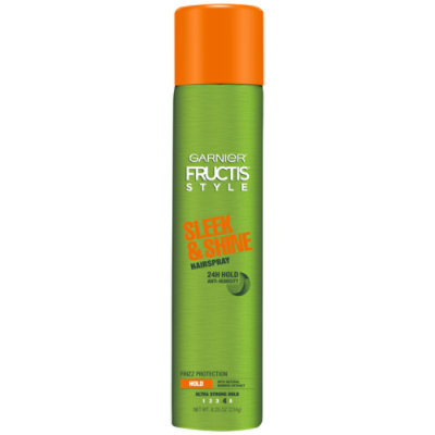 Garnier Fructis Sleek And Shine Anti Humidity Strong Hold Hairspray - 8.25 Tom Thumb