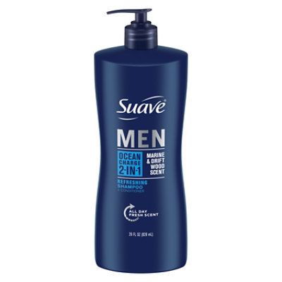 Suave Men Shampoo + Conditioner 2 In 1 Ocean Charge - 28 Fl. Oz. - Image 3