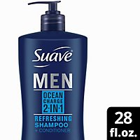 Suave Men Shampoo + Conditioner 2 In 1 Ocean Charge - 28 Fl. Oz. - Image 1