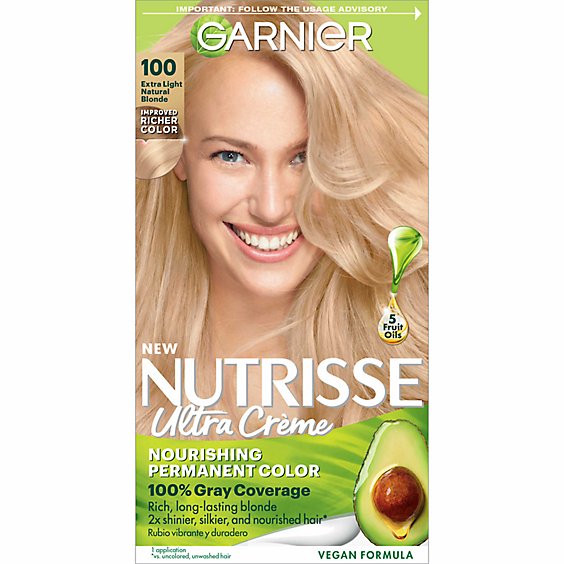 Garnier Nutrisse 100 Extra Light Natural Blonde Chamomile Nourishing Hair  Color Creme Kit - Each - Tom Thumb