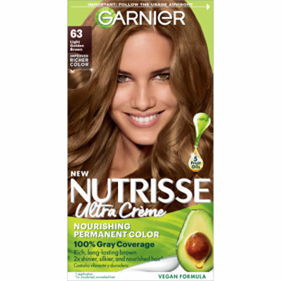 Garnier Nutrisse 63 Light Golden Brown Nourishing Hair Color Creme ...