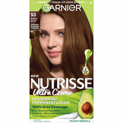 Garnier Nutrisse Nourishing Hair Color Creme 53 Medium Golden Brown (Chestnut) Kit - Each - Image 1